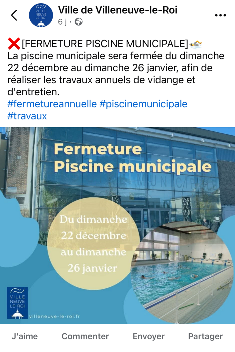 FERMETURE DE LA PISCINE 